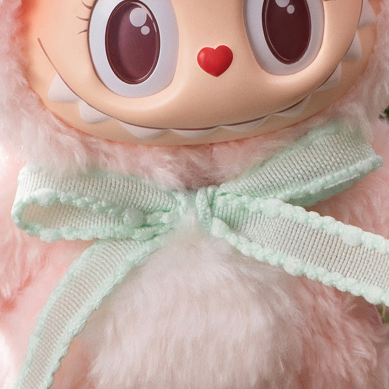 Pop Mart Mokoko Sweetheart Series LABUBU CLOSE TO SWEET Plastic Molded Toy - Limited Edition for the Park - Fur Ball Decoration - 17cm High