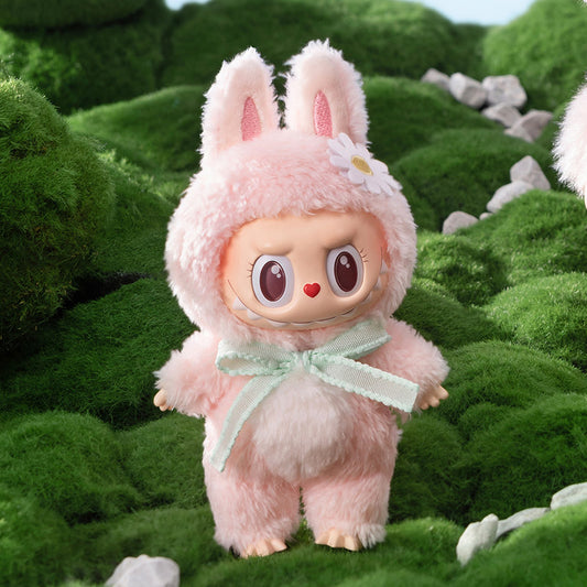 Pop Mart Mokoko Sweetheart Series LABUBU CLOSE TO SWEET Plastic Molded Toy - Limited Edition for the Park - Fur Ball Decoration - 17cm High
